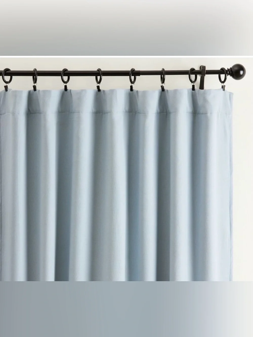 NWT SINGLE Pottery Barn Broadway Chambray Blue Blackout Curtain 50x84 in